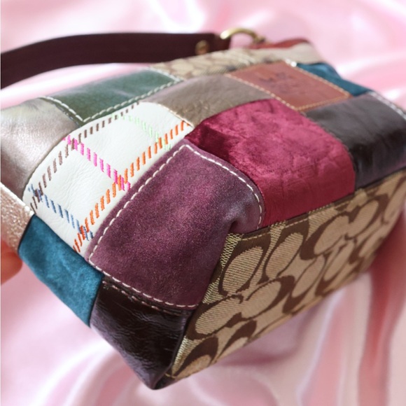Vintage Coach Y2K Multicolor Patchwork Shoulder Bag - Picture 6 of 7